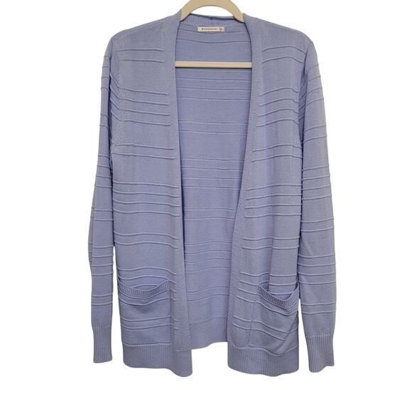 Staccato Open Front Cardigan Light Blue Knit Size L Lightweight Layering - Picture 1 of 6